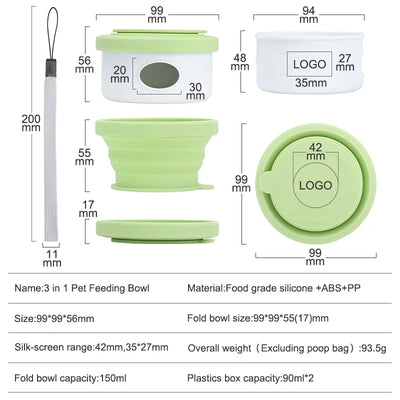 Portable 3-in-1 Pet Water Bottle & Waste Bag Dispenser